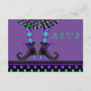 Whimsical HexenLegs Halloween-Party UAWG RSVP Karte