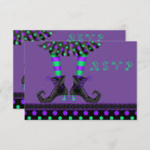 Whimsical HexenLegs Halloween-Party UAWG RSVP Karte (Vorne/Hinten)
