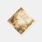 Whimsical Highland Cow Boho Babyparty Serviette (Ecke)