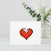 Whimsical Hippo on Heart Postkarte (Stehend Vorderseite)