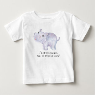 Whimsical Hippopotamus - Aquarelldruck Baby T-shirt