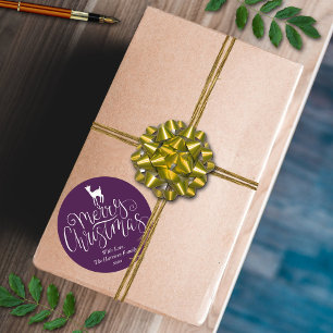 Whimsical Hirsch Frohe Weihnachten wählen Sie Ihre Runder Aufkleber