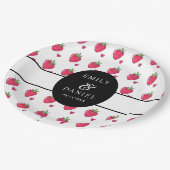Whimsical-Hochzeit mit rosa Erdbeeren Pappteller (Schrägansicht)