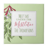 Whimsical Holiday Botanische Weihnachten Fliese (Vorderseite)