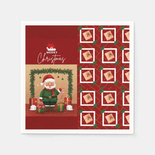 Whimsical Holiday Cheer Napkin Serviette (Vorderseite)
