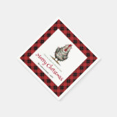 Whimsical holiday chickens napkins name editable serviette (Ecke)