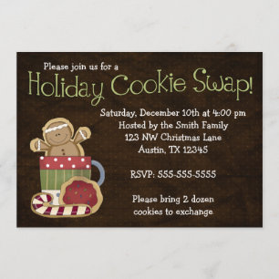 Whimsical Holiday Cookie Swap Einladungen