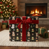 Whimsical Holiday Critters Festive Gift Wrap Geschenkpapier