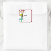 Whimsical Holiday Elf Geschenksticker Quadratischer Aufkleber (Tasche)