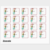 Whimsical Holiday Elf Geschenksticker Quadratischer Aufkleber (Blatt)