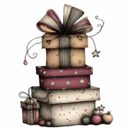 Whimsical Holiday Gift Tower Freistehende Fotoskulptur