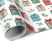 Whimsical Holiday Gift Wrap – Christmas Paper Geschenkpapier (Rolleneckpunkt)