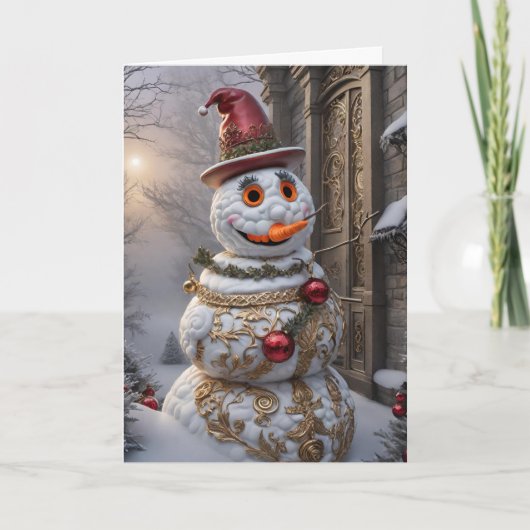 Whimsical Holiday Greeting Cards - Snowman Dankeskarte (Vorderseite)