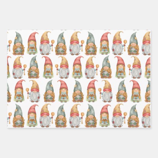 Whimsical Holiday Jolly Weihnachtsgebäck Nomaden Geschenkpapier Set (Vorderseite 3)