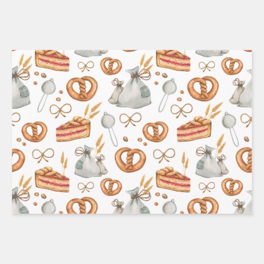 Whimsical Holiday Jolly Weihnachtsgebäck Nomaden Geschenkpapier Set (Vorderseite)