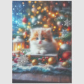 Whimsical Holiday Kitten Decoupage Seidenpapier (Vorderseite)