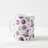 Whimsical Holiday Mug – Purple Bell Design Kaffeetasse (Vorderseite Links)