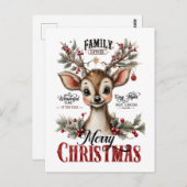 Whimsical Holiday Reindeer Postkarte (Vorne/Hinten)