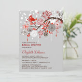Whimsical Holiday Snow Bridal Dusche Einladung (Stehend Vorderseite)