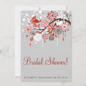 Whimsical Holiday Snow Bridal Dusche Einladung (Rückseite)