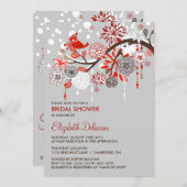 Whimsical Holiday Snow Bridal Dusche Einladung (Vorne/Hinten)