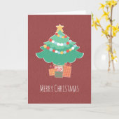 Whimsical Holiday Tree Card mit Geschenken & Wünsc Karte (Gelbe Blume)