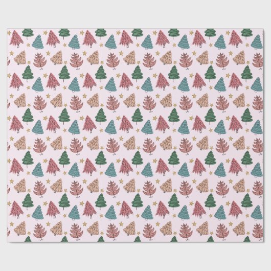 Whimsical Holiday Trees Geschenkpapier (Flach)