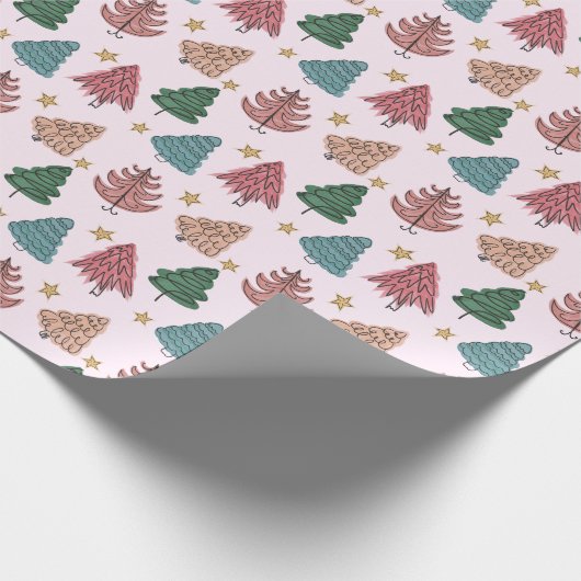 Whimsical Holiday Trees Geschenkpapier (Ecke)