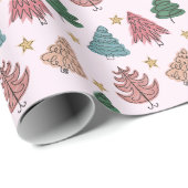 Whimsical Holiday Trees Geschenkpapier (Rolleneckpunkt)