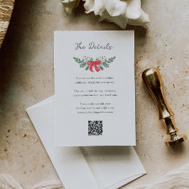 Whimsical Holiday Wedding | Guest Details QR Code Begleitkarte