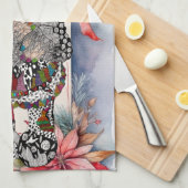 Whimsical Holiday Weihnachten Gnome Küche Handtuch (Viertel Falte)