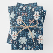 Whimsical Holiday Wrapping Paper Flat Sheet Geschenkpapier Set (Beispiel)
