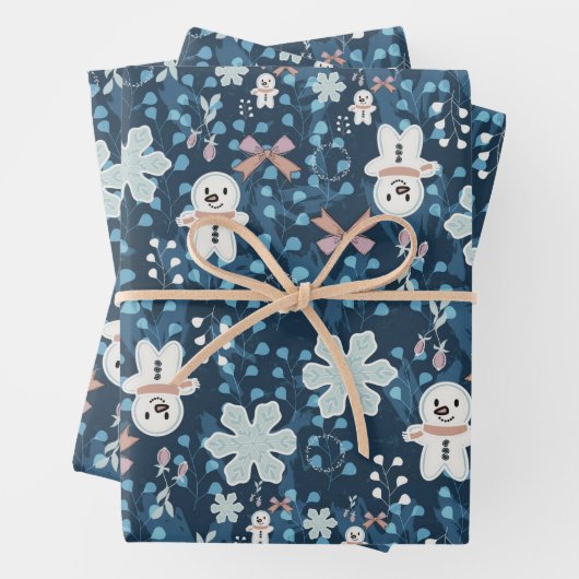 Whimsical Holiday Wrapping Paper Flat Sheet Geschenkpapier Set (Beispiel)