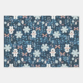 Whimsical Holiday Wrapping Paper Flat Sheet Geschenkpapier Set (Vorderseite)