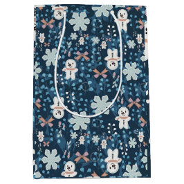 Whimsical Holiday Wrapping Paper Flat Sheet Mittlere Geschenktüte