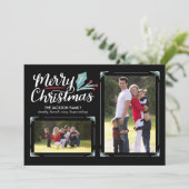 Whimsical Holly 2-Foto Weihnachten (Stehend Vorderseite)
