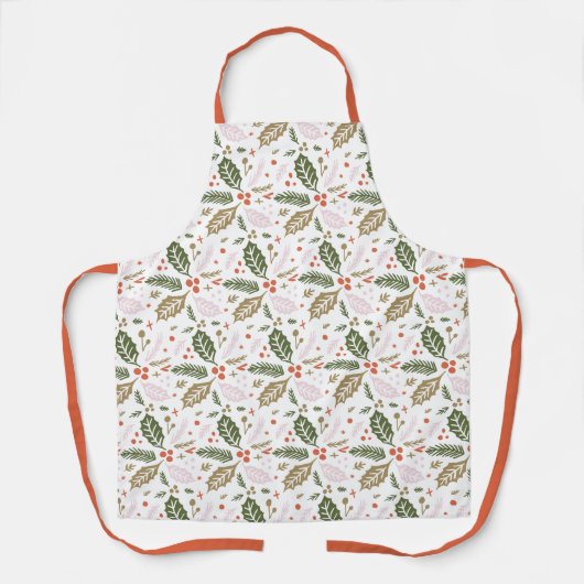Whimsical Holly Berry farbenfrohe Weihnachtsfeiert Schürze (Vorderseite)