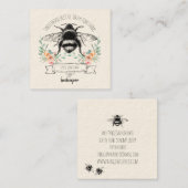 Whimsical Honey Bee Apiary Beekeeper Quadratische Visitenkarte (Vorne/Hinten)