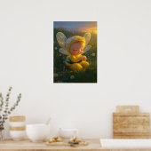 Whimsical Honey Bee Baby in Sunlit Poster (Küche)