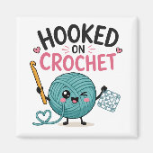 Whimsical Hooked on Crochet Magnet (Vorne)