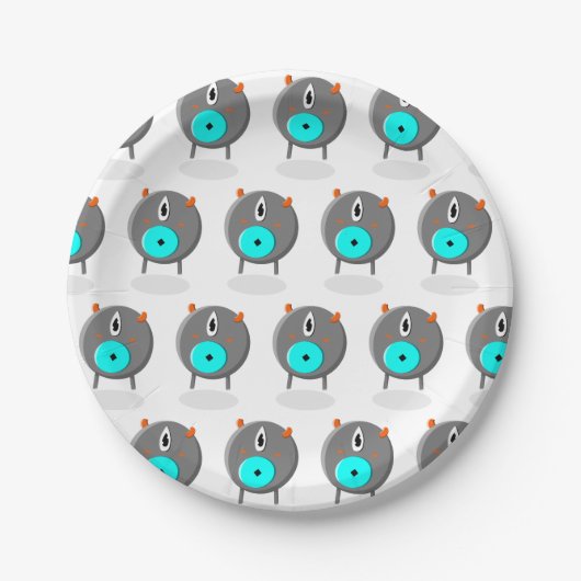 Whimsical Horned Pappteller (Vorderseite)