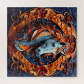 Whimsical Horse Portrait: Ein Kunstpuzzle Puzzle (Horizontal)