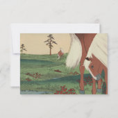 Whimsical Horse Ranch Lodge Hochzeit in Urlaubsort Einladung (Rückseite)