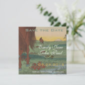 Whimsical Horse Save the Date Vintag Japanisch (Stehend Vorderseite)