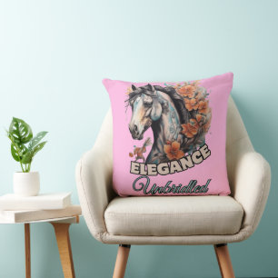 Whimsical Horse Tattoo mit lebendiger Touch Kissen
