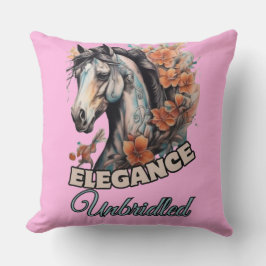 Whimsical Horse Tattoo mit lebendiger Touch Kissen