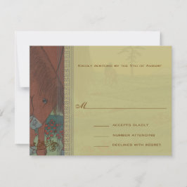 Whimsical Horse Wedding Response Card RSVP Karte