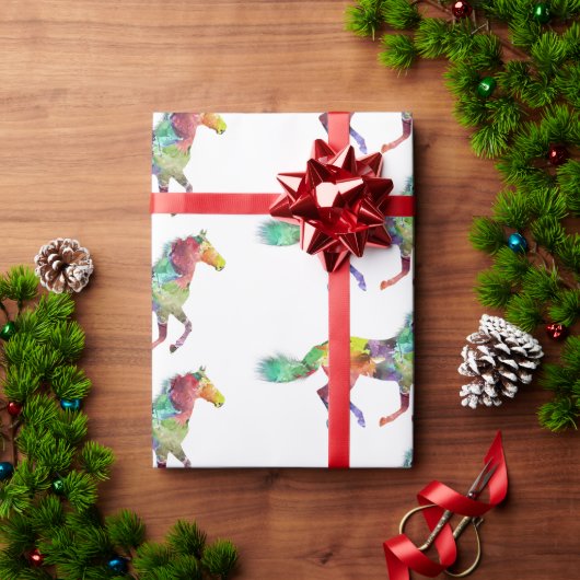 Whimsical Horse Wrapping Paper Geschenkpapier (Feiertagsgeschenk)