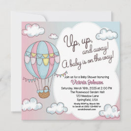 Whimsical Hot Air Ballon Babydusche Einladung