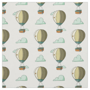 Whimsical Hot Air Ballon Cartoon Kinderzimmer Stoff